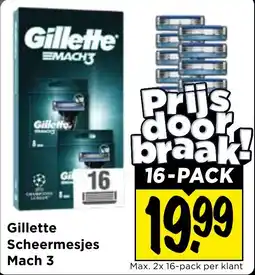 Vomar Voordeelmarkt Gillette Scheermesjes Mach 3 aanbieding