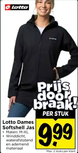 Vomar Voordeelmarkt Lotto Dames Softshell Jas aanbieding