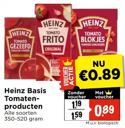 Vomar Voordeelmarkt Heinz Basis Tomaten producten aanbieding