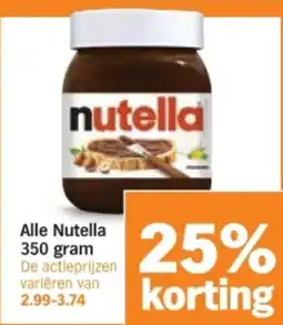 Albert Heijn Alle Nutella aanbieding