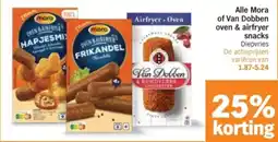 Albert Heijn Alle Mora of Van Dobben oven & airfryer snacks aanbieding