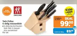 Albert Heijn Twin pollux 6 Delig messenblok aanbieding