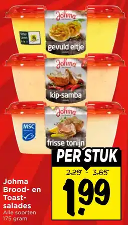 Vomar Voordeelmarkt Johma Brood en Toast salades aanbieding