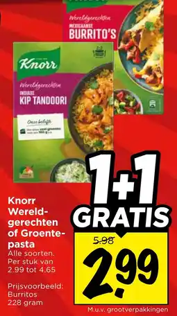 Vomar Voordeelmarkt Knorr Wereldgrechten of Groentepasta aanbieding