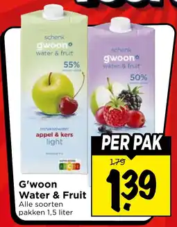 Vomar Voordeelmarkt G'woon water & fruit aanbieding