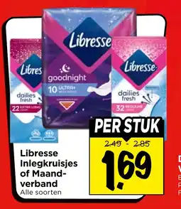 Vomar Voordeelmarkt Libresse inlegkruisjes of maand verband aanbieding