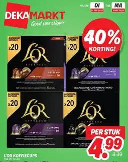 Dekamarkt L'or koffiecups aanbieding