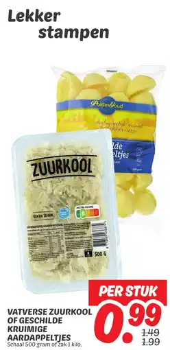 Dekamarkt Vatverse zuurkool of geschilde kruimige aardappeltjes aanbieding