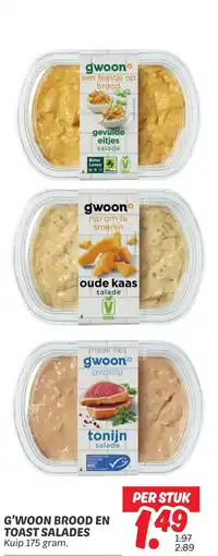 Dekamarkt G'woon brood en toast salades aanbieding