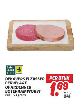Dekamarkt Dekavers elzasser cervelaat of ardenner boterhamworst aanbieding