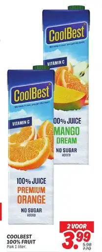Dekamarkt Coolbest 100% fruit aanbieding