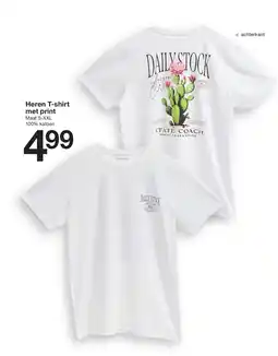 Zeeman Heren T-shirt met print aanbieding