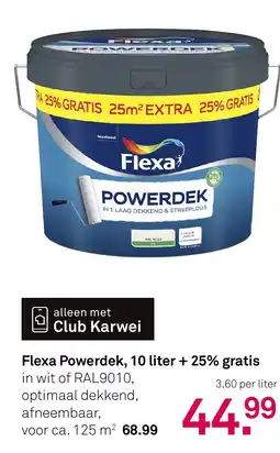 Karwei Flexa Powerdek, 10 liter + 25% gratis aanbieding