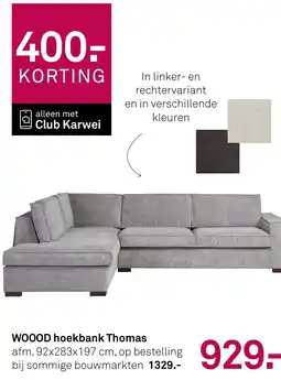 Karwei WOOOD hoekbank Thomas aanbieding