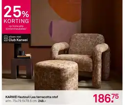 Karwei KARWEI fauteuil Lea terracotta stof aanbieding