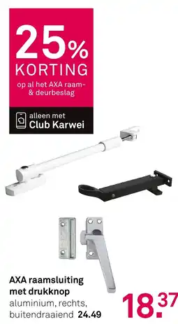 Karwei AXA raamsluiting met drukknop aanbieding