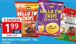 Butlon QUE Hello I'm Chips 60 - 65g aanbieding