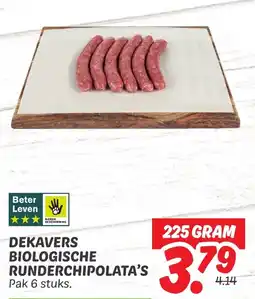 Dekamarkt Dekavers biologische runderchipolata's aanbieding