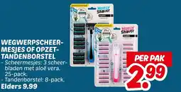 Dekamarkt Wegwerpscheer mesjes of opzet tandenborstel aanbieding
