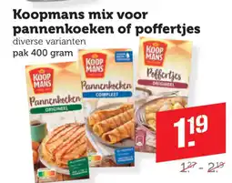 Coop Koopmans mix voor pannenkoeken of poffertjes aanbieding