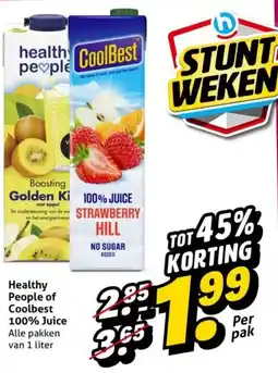 Hoogvliet Healthy People of Coolbest 100% Juice aanbieding