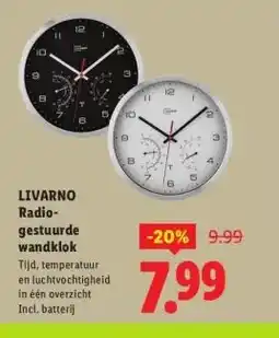Lidl LIVARNO Radio- gestuurde wandklok aanbieding
