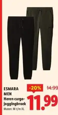 Lidl ESMARA MEN Heren cargo- joggingbroek aanbieding