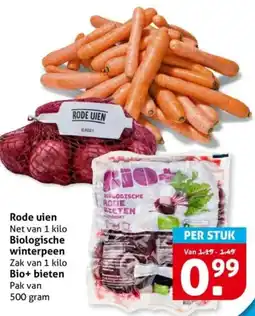 Hoogvliet Rode uien Biologische winterpeen Bio+ bieten aanbieding