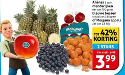 Hoogvliet Ananas mandarijnen blauwe bessen of Morgana appels aanbieding