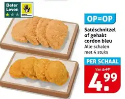 Hoogvliet Satéschnitzel of gehakt cordon bleu aanbieding