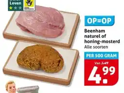 Hoogvliet Beenham naturel of honing mosterd aanbieding