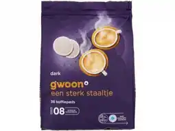 Hoogvliet G'woon Koffiepads dark roast aanbieding