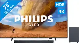 Coolblue Philips 75 PUS7800 QLED 4K (2025) + JBL Bar 2.1 Deep Bass M2 Zwart aanbieding