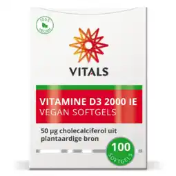 De Online Drogist Vitals Vitamine D3 2000ie Softgels aanbieding