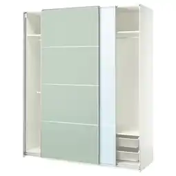 IKEA Ikea pax kledingkast, witte en glazen deuren, modern design aanbieding