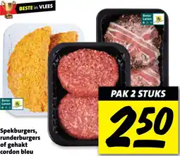 Nettorama Spekburgers, runderburgers of gehakt cordon bleu aanbieding