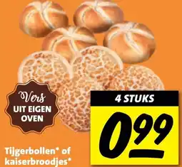 Nettorama Tijgerbollen of kaiserbroodjes aanbieding