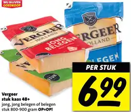 Nettorama Vergeer stuk kaas 48+ aanbieding