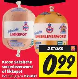 Nettorama Kroon Saksische smeerleverworst of likkepot aanbieding