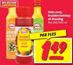 Nettorama Hela curry kruiden ketchup of dressing aanbieding