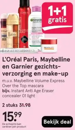 Etos L'Oréal Paris, Maybelline en Garnier gezichtsverzorging en make-up aanbieding