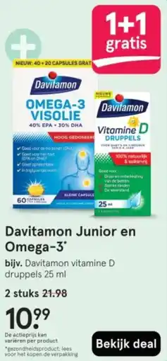 Etos Davitamon Junior en Omega-3 aanbieding