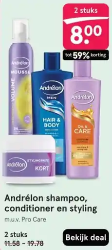 Etos Andrélon shampoo, conditioner en styling aanbieding