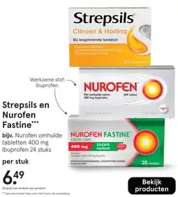 Etos Strepsils en Nurofen Fastine aanbieding