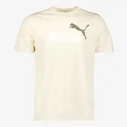Scapino Puma Ess 2 Color No. 1 Logo heren T-shirt beige aanbieding