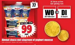 Dirk Almhof choco met slagroom of yoghurt mousse aanbieding