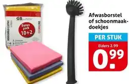 Hoogvliet Afwasborstel of schoonmaak- doekjes aanbieding