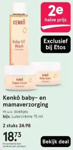 Etos Kenkô baby en mamaverzorging aanbieding