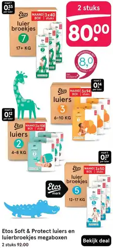 Etos Etos Soft & Protect luiers en luierbroekjes megaboxen aanbieding