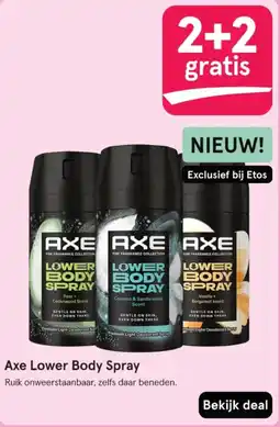 Etos Axe lower body spray aanbieding